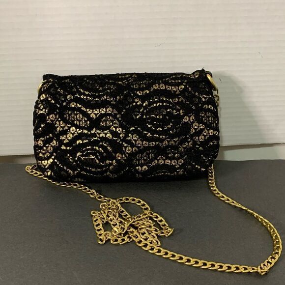 Limited Edition Crossbody Black And Gold Lace Mini Target - Picture 2 of 6